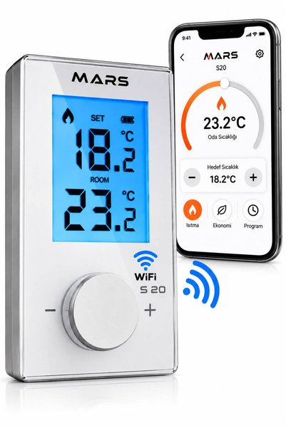 Mars S20 DİGİTAL WİFİ BEYAZ ODA TERMOSTAT