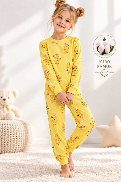 MADALİNA GIRL'S 100% COTTON BLUE POOL PAJAMA SET