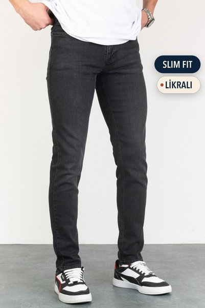 HLT JEANS Jeffrey Grinded Slim Fit Anthracite Jeans