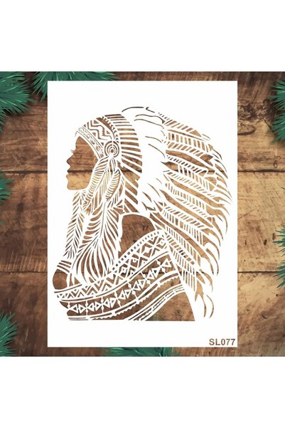 Stencil tasarım Stencil Tasarım Sl077 Kızıldereli- Dekoratif Duvar, Eşya, Fay...