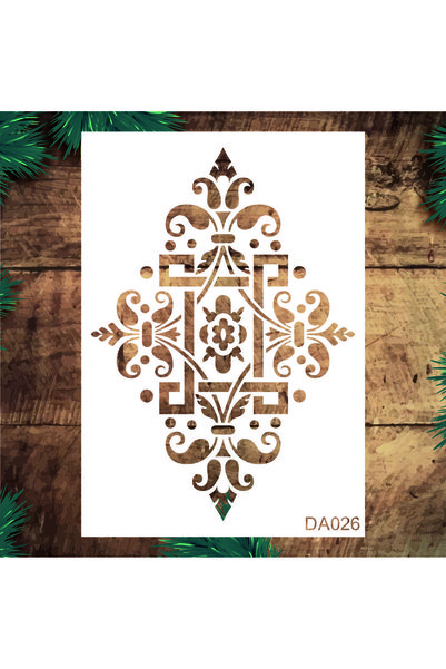 Stencil tasarım Stencil Tasarım Da026 Damask- Dekoratif Duvar, Fayans Ve Eşya...
