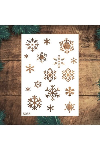 Stencil tasarım Stencil Tasarım S085 Kar Tanesi - Dekoratif Duvar Ve Eşya Boy...