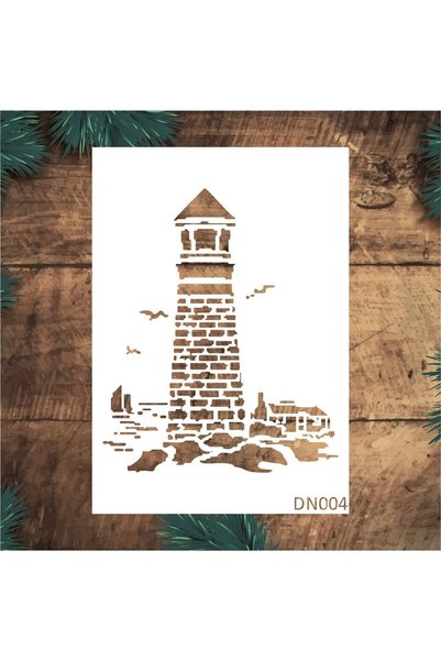 Stencil tasarım Stencil Tasarım Dn004 Deniz Feneri- Dekoratif Duvar, Fayans V...