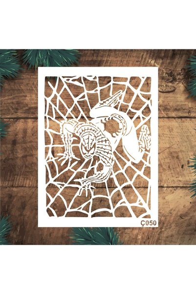 Stencil tasarım Stencil Tasarım Ç050 Örümcek Adam - Dekoratif Duvar Fayans Ve...