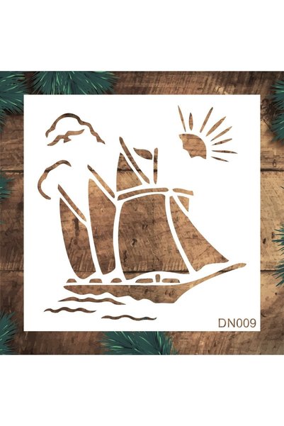Stencil tasarım Stencil Tasarım Dn009 Yelkenli - Dekoratif Duvar, Eşya, Fayan...