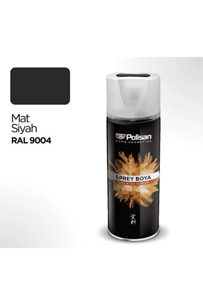 Polisan Akrilik Sprey Boya -Mat -Siyah - RAL-9004 -0,400Lt. -POLİSAN