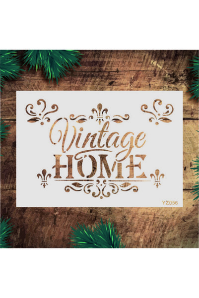 Stencil tasarım Stencil Tasarım Yz056 Vintage - Dekoratif Duvar Ve Eşya Boyam...