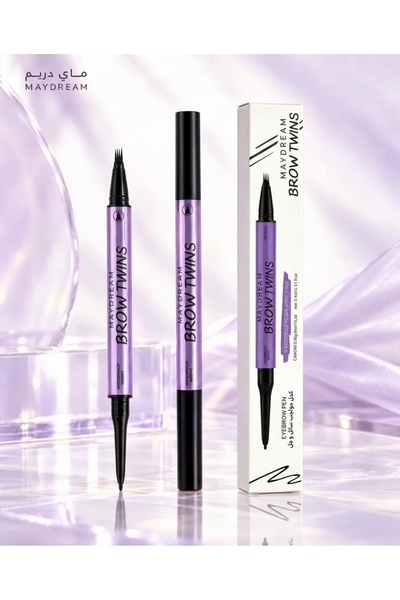 MAYDREAM My Dream Double Liquid and Gel Eyebrow Pencil, Dark Brown