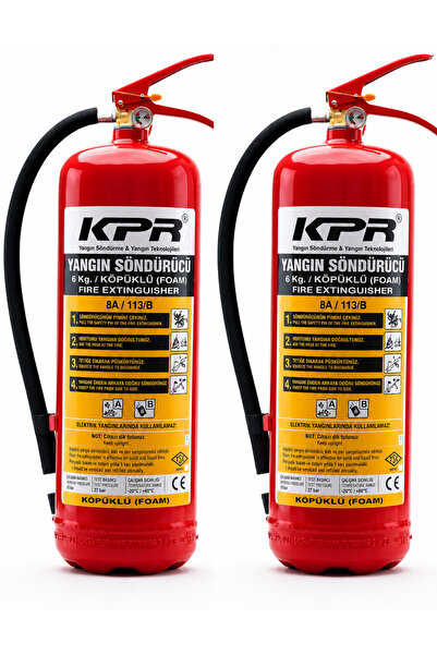 KPR YANGIN 6 KG RUHSATA UYGUN FOAM KÖPÜKLÜ YANGIN TÜPÜ TSE CE BELGELİ 2'Li Se...