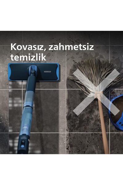 Philips %99.9 Bakteri Giderici Elektrikli Mop Çift Hazneli Akıllı Zemin Temizleyici 360 Derece Oynar Başlıklı
