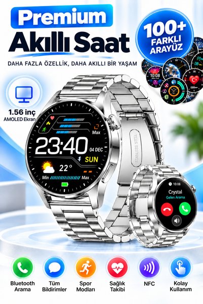 KALİTESENİNLE Akıllı Saat Özel Tasarım Watch 4 Premium Akıllı Saat