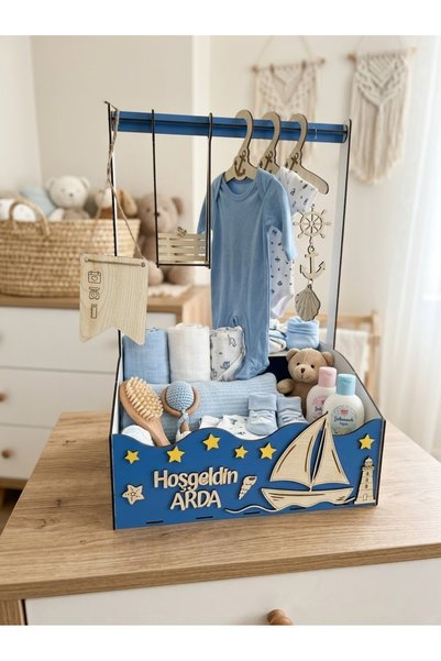 ahşap sözlük Ahşap Yenidoğan-Bebek Hediye Sepeti-Kırk Sepeti-Anı Sepeti- Baby...