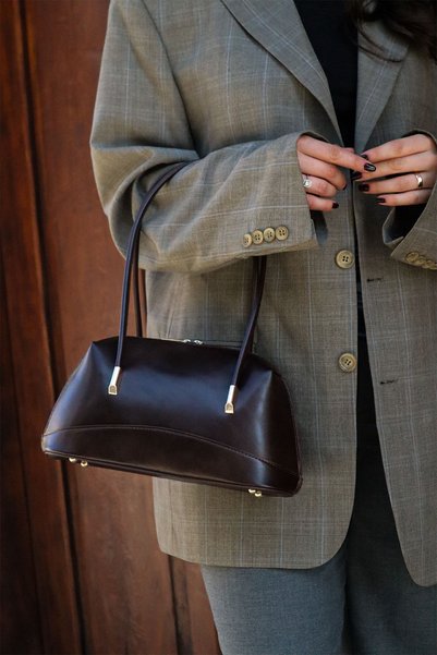MARSEPTUN Rossi Double Handle Baguette Bitter Coffee Matte Bag