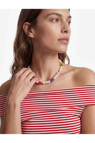 Koton Steel Mixed Color Fruit Beaded Pearl Necklace