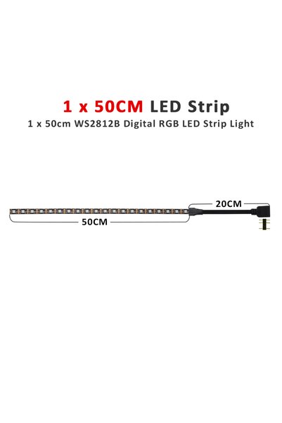 Choice شريط إضاءة LED 50 سم × 1، 5 فولت، 3 سنون ARGB LED، WS2812B IC، رأس إضا...