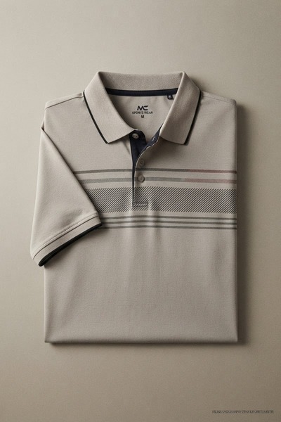 Maccali Tricou cu guler polo gri, confortabil, pentru bărbați, bumbac în cu m...