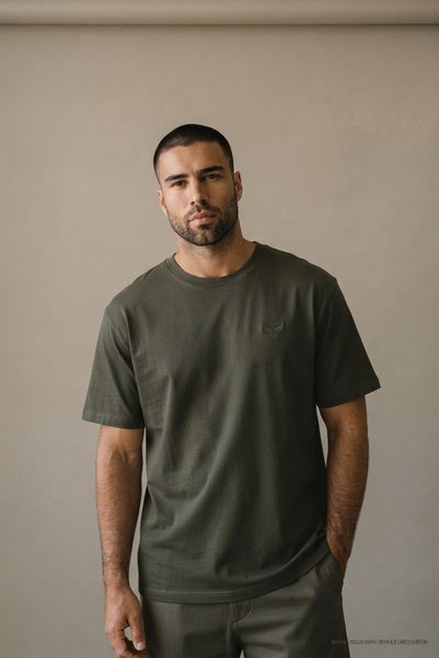 Maccali Ανδρικό μπλουζάκι Trend Crew Neck Basic Khaki