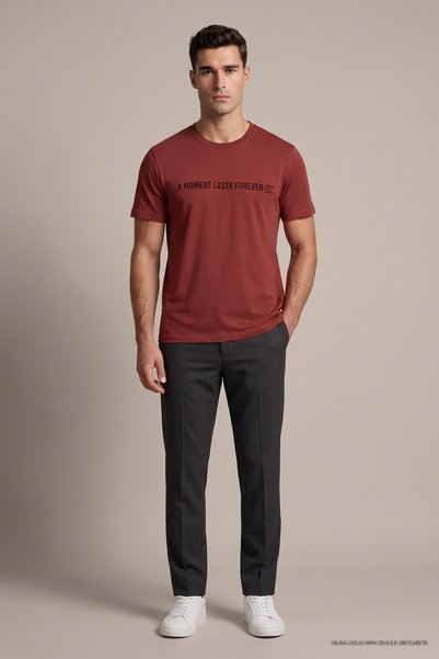 Maccali Tricou pentru bărbați Kiremit A Moment Lasts Forever, cu imprimeu, cu...
