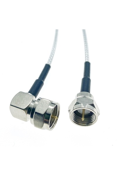 Choice1 2Meter 2M 1Pcs F Type Male plug to F Male Plug 90 Degree RF Pigtail W...