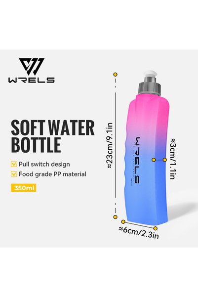 Choice1 Pink Blue 350ml WRELS Widesea Camping 600ml Soft Water Bottle TPU BPA...