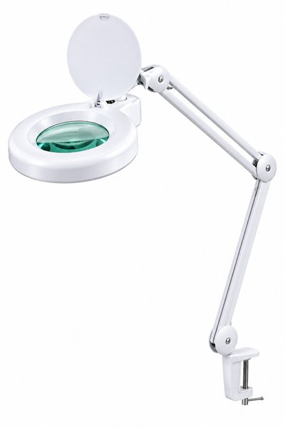 LA PERLA TECH Magnifying Lamp with Clamp - Diopter - White 5X Desk Magnifier ...