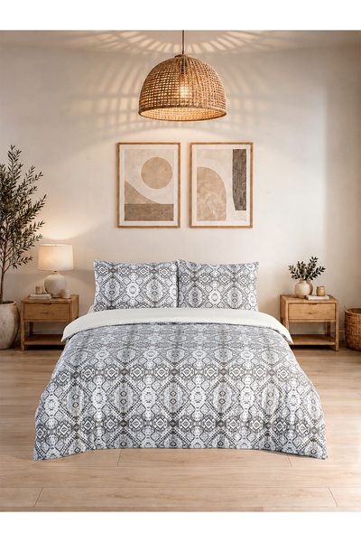 MODALİN Set lenjerie de pat dublu 4 piese Lente Nostalgia Pattern 200x220