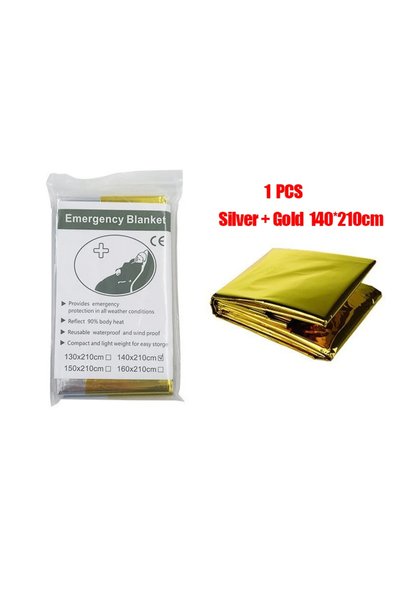 choice2 Silver Gold 140 Emergency Thermal Poncho Blanket Lightweight Water-Re...