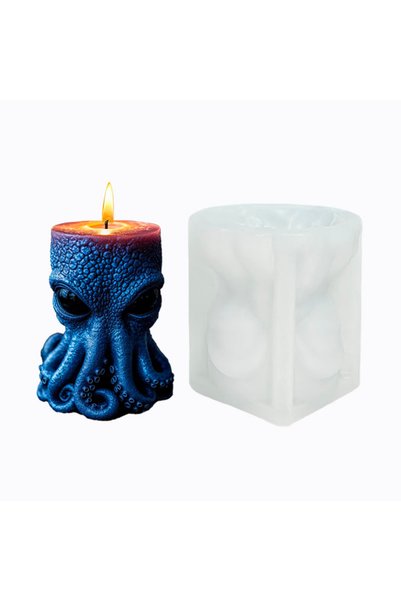 Choice 1 Piece 【Ocean Wonders】3D Octopus Silicone Candle Mold, Realistic Tent...