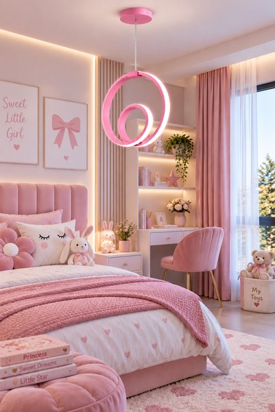 Elektroyou Orjin Pembe Tekli Sarkıt Led Beyaz Işık Ultra Ledli Salon Mutfak O...