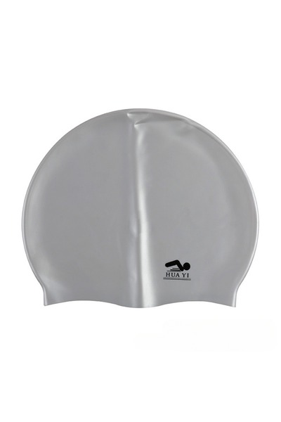 Choice One Size Light Grey Silicone Elastic Swimming Cap Waterproof Swim Hat ...