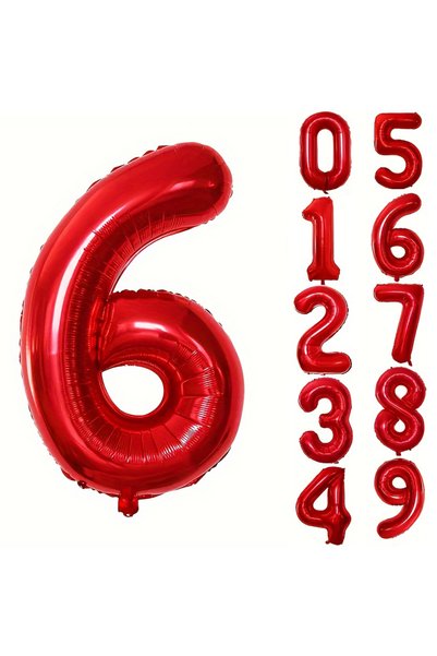 Choice 32inch Number 6 32INCH Red Number Foil Balloons for Birthday Anniversa...