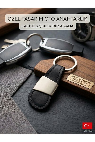 ASYA GIFTS Breloc auto cu piele metalică (breloc special cu cutie neagră)