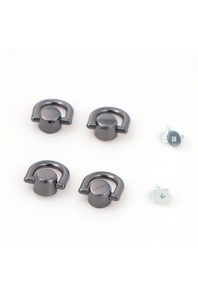 Choice4 4pcs Gunmetal 4 Pcs D Rings Rivets for Leather Purse Stud Screw Metal...