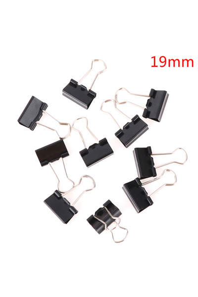 Choice 19mm 10pcs/lot Black Metal Binder Clips 19mm/ 25mm/ 32mm Notes Letter ...