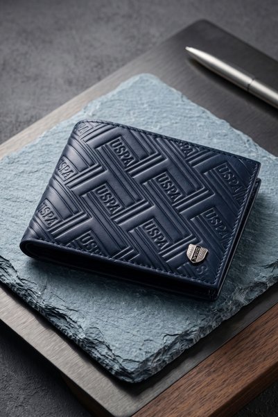 U.S. Polo Assn. US POLO ASSN.24022-24023-24630 Genuine Leather Navy Blue Wall...