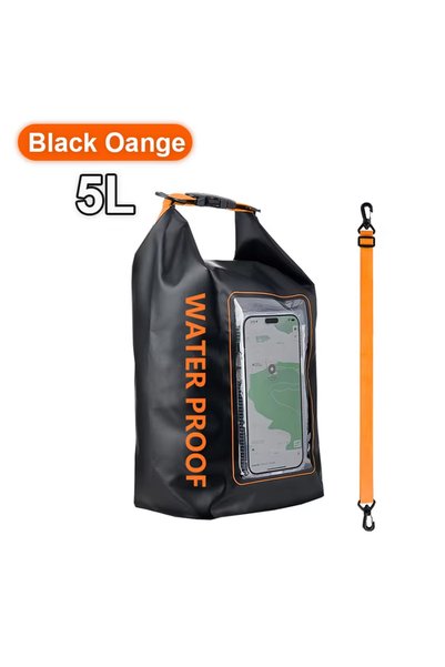 Choice1 5L-Black Orange 2L/5L PVC Swimming Waterproof Bag,Mobile Phone Waterp...
