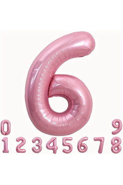 Choice 40inch Number 6 40inch Pink Foil Birthday Balloons Helium Number Ballo...