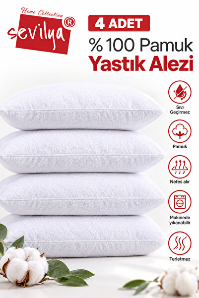 GÜLCÜ TEKSTİL 100% Cotton Zippered Waterproof Liquid Proof Pillow Mattress Pi...