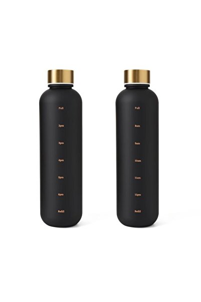Choice 1000ml Black 1L Bottle With Time Marker 32 OZ Motivational Reusable Fi...