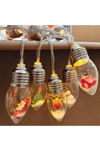 Choice 1.5M10LED Warm White 1pc 10/20LED Globe Bulbs String Light with Snow &...