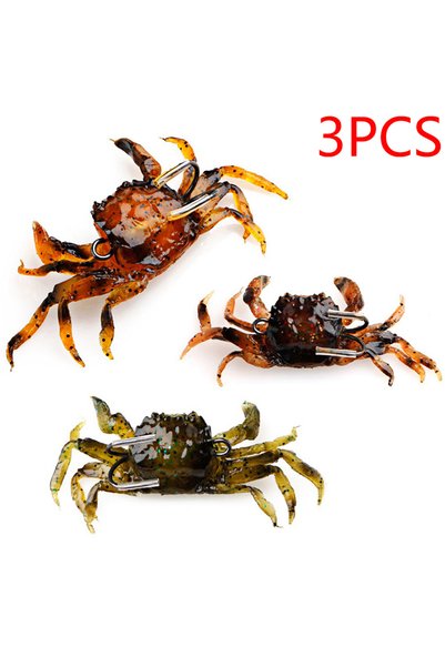 Choice 3PCS Mix colour 3pcs 10cm 3d Simulation Crab For Octopus Artificial Ba...
