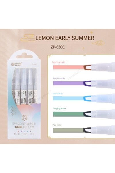 Choice Lemon early summer ZhiPai 5pcs/set Double Tip Highlighter Pens Kawaii ...