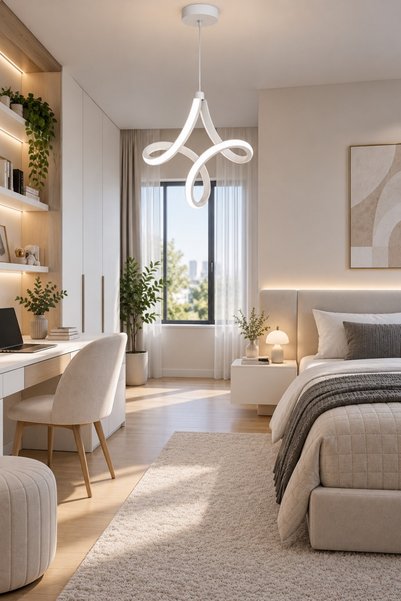 Elektroyou Yıldız Mimari Tasarım Beyaz Modern Ultra Power Beyaz Ledli Avize