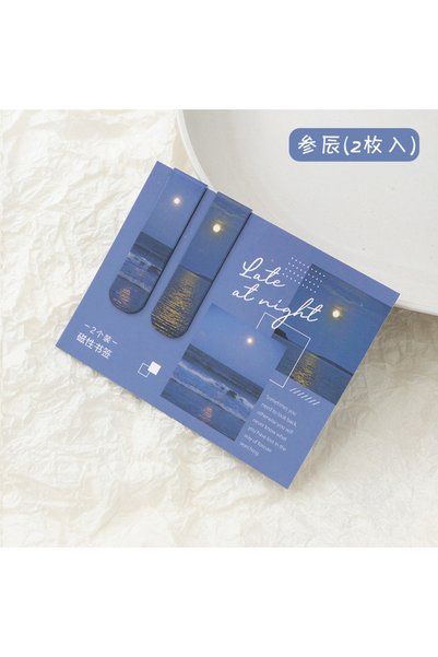 Choice A JIANQI 2pcs/pack Magnetic bookmark beautiful scenery clouds simple l...
