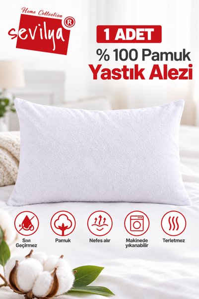 GÜLCÜ TEKSTİL 100% Cotton Zippered Waterproof Liquid Proof Pillow Mattress Pi...
