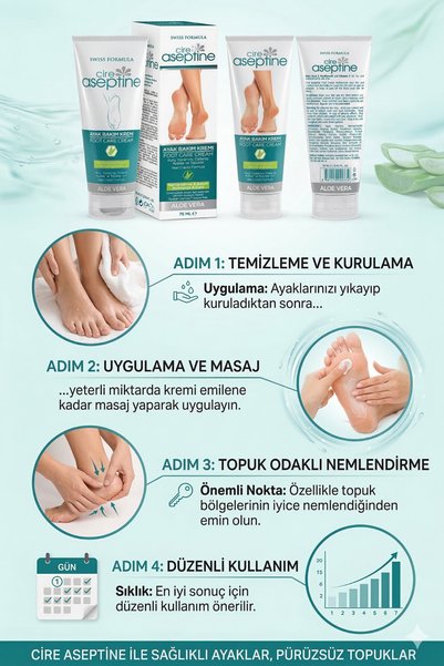 CIRE ASEPTINE Aloe Vera Extract Foot Care Cream 75 ml