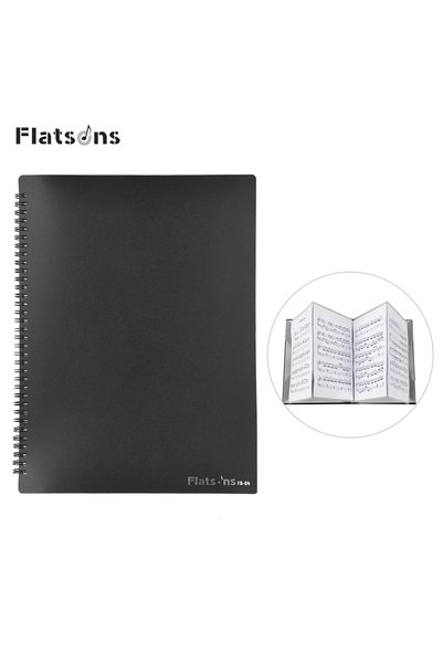 FLATSONS حامل نوتات موسيقية FB-04 بحجم A4، منظم ملفات ورقية، مجلد بـ 40 جيبًا