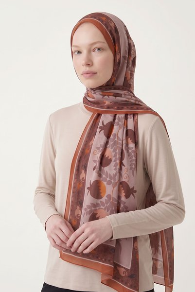 Levidor Pomegranate Patterned Royal Shawl Orange