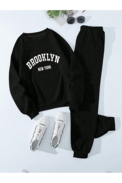 Mythologie 3 Thread Brooklyn New York Sweatshirt Sweatpants Jogger - Black Pr...