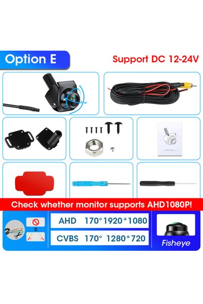 Choice كاميرا الرؤية الخلفية E-CVBS AHD-1080P Develuck AHD 1080P بزاوية 170 د...